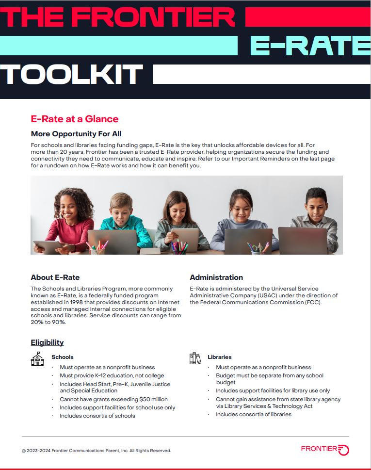 Ready for your share of IT funding relief? </br>Our E-Rate Toolkit can help.