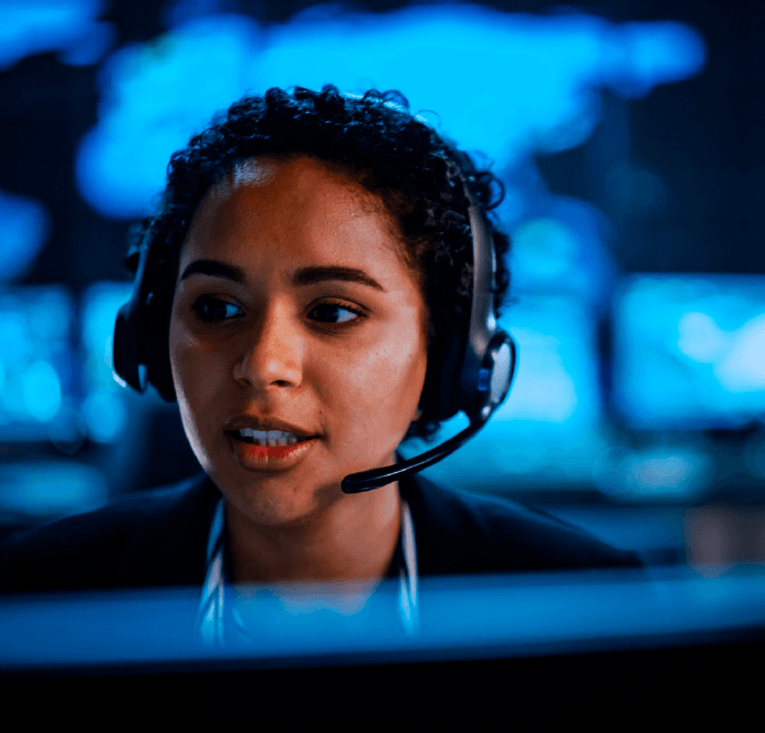 woman with headset